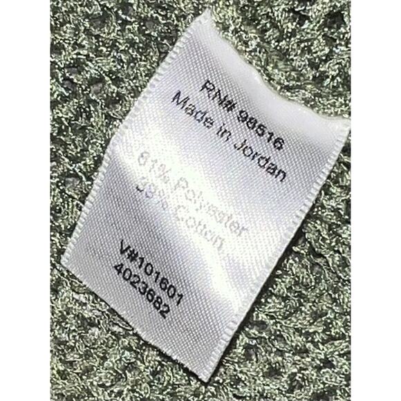 Coldwater Creek Green 3/4 Sleeve Open Front Sweater L Woven EUC Stretch - Picture 6 of 7